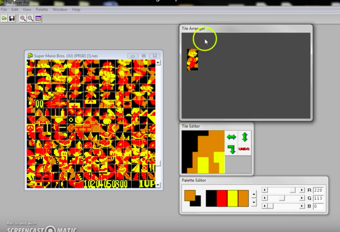 NES Sprite Tile Editing