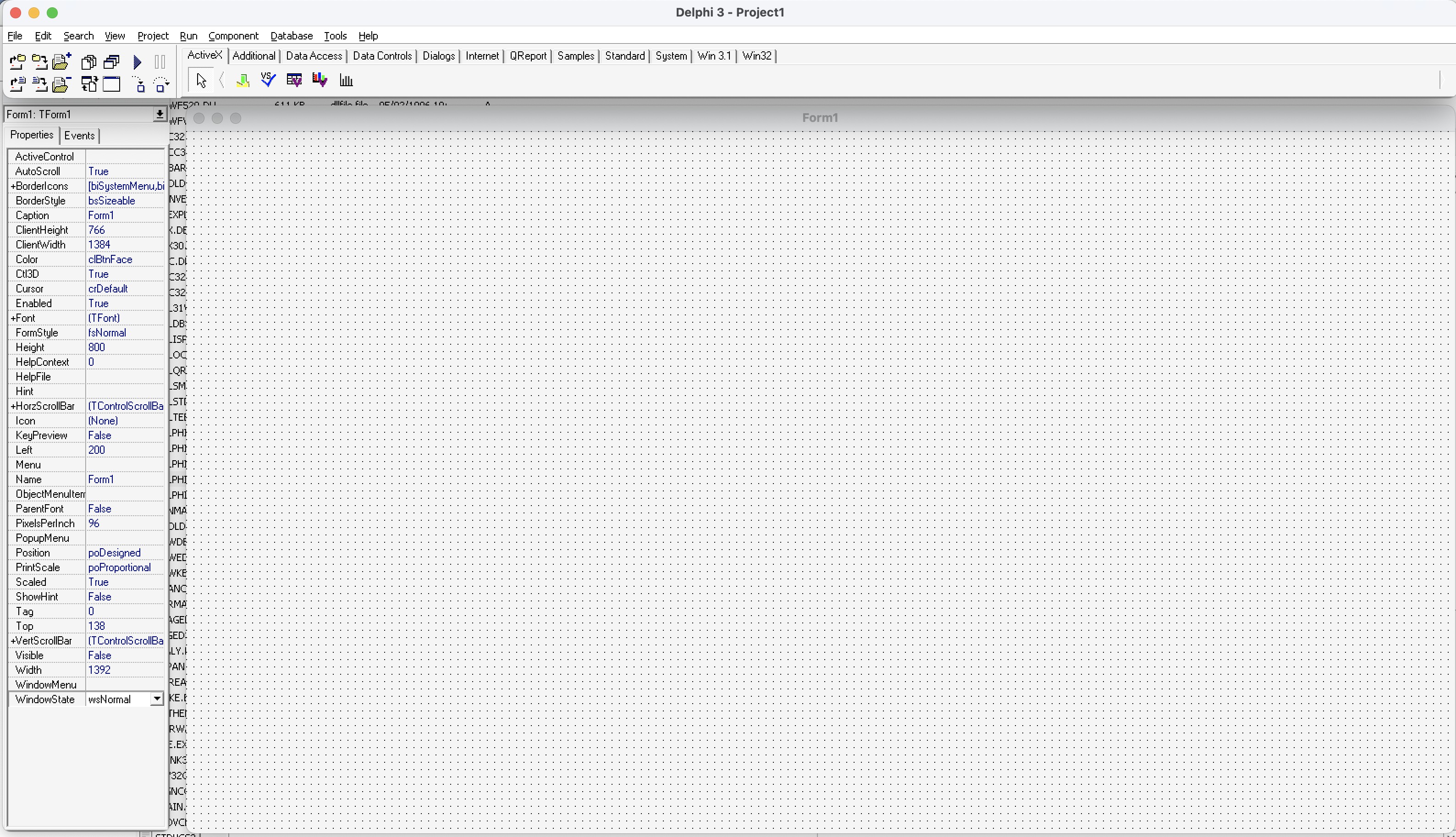 Delphi 3 IDE running under CrossOver