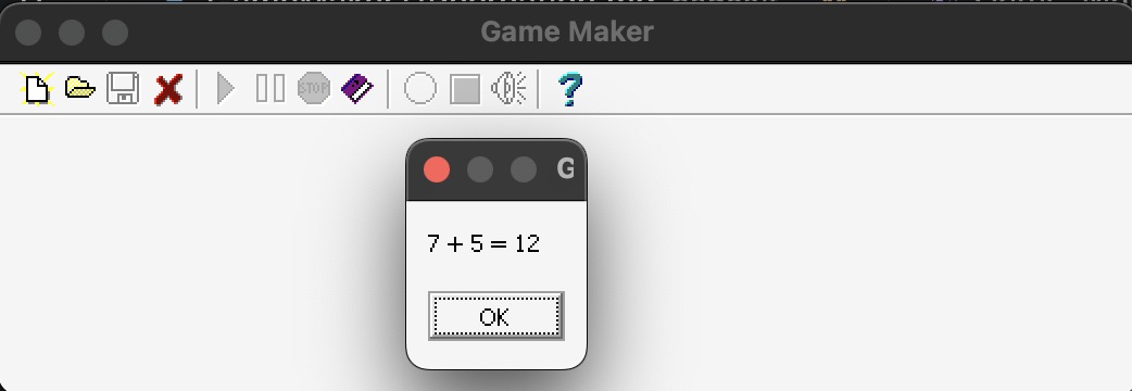 Delphi 3 ShowMessage dialog displaying a value calculated with inline assembly