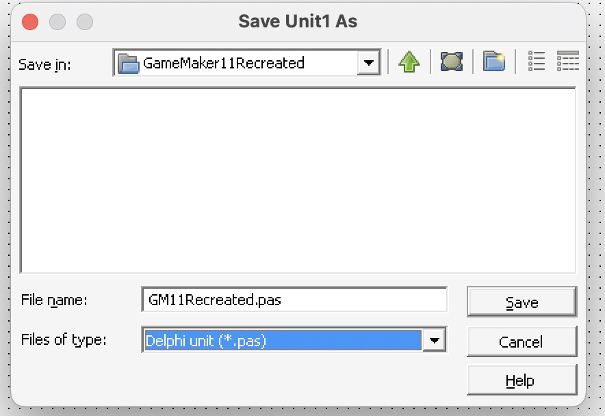 Saving the first Delphi 3 test unit as GM11Recreated.pas