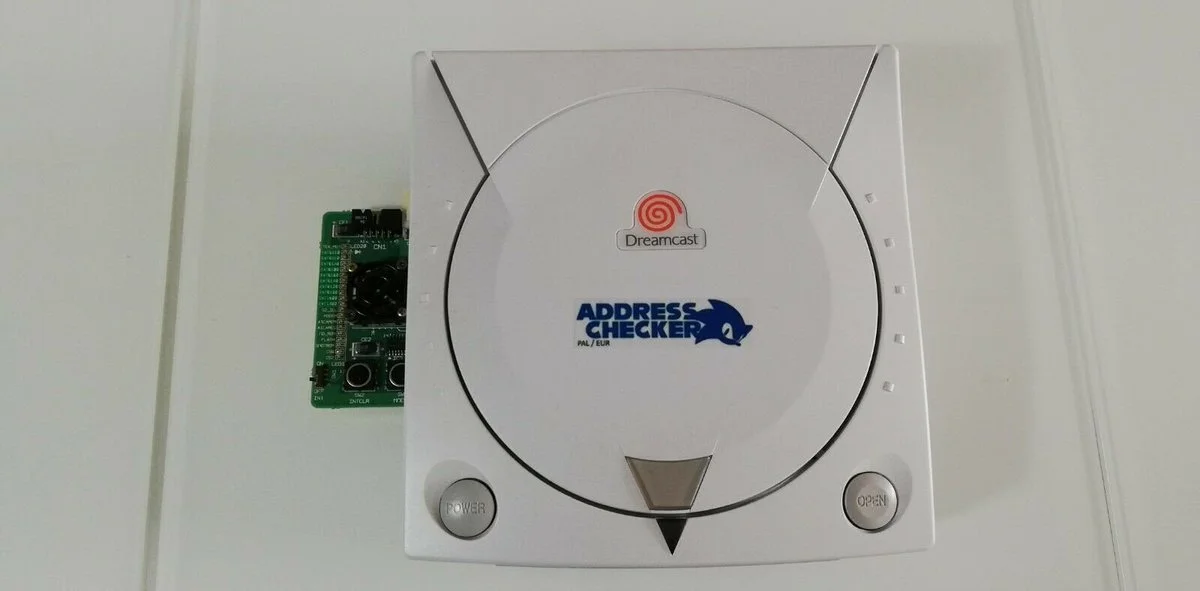 Dreamcast Address Checker exterior with attached circuit board