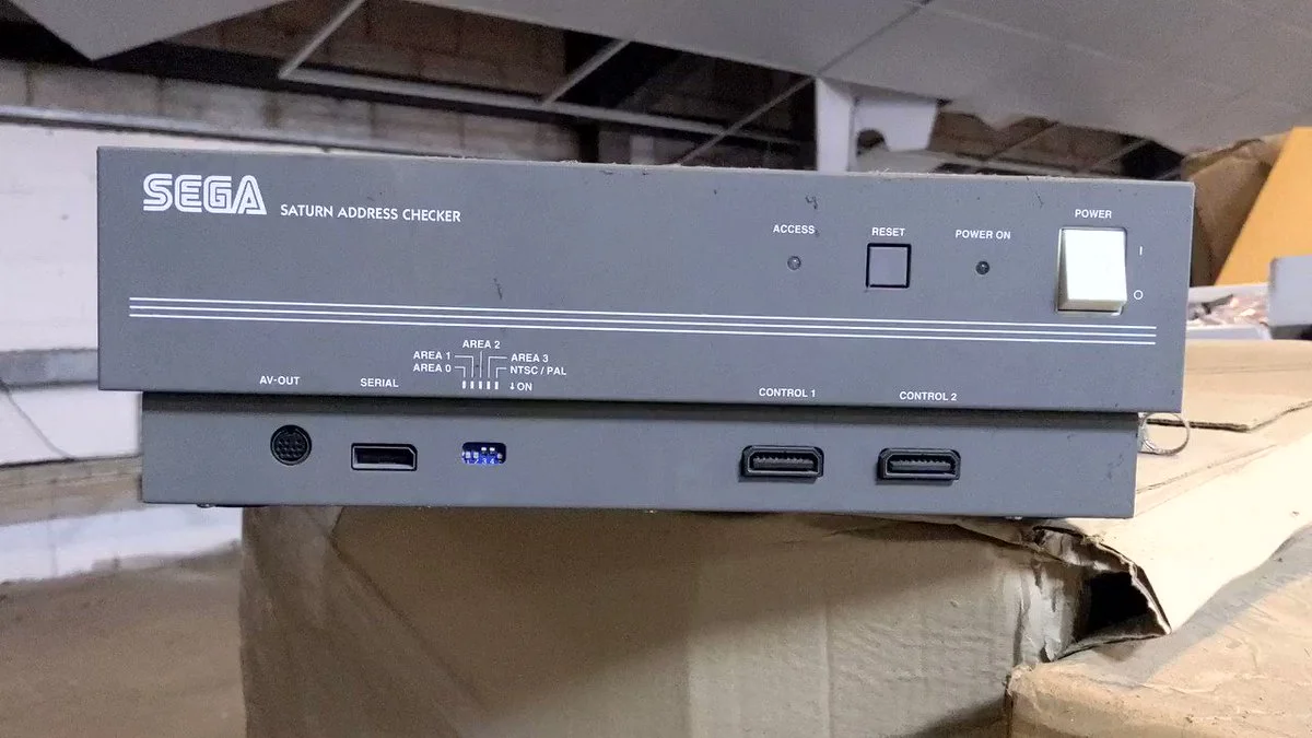 Front of the Sega Saturn Address Checker shown by Codemasters